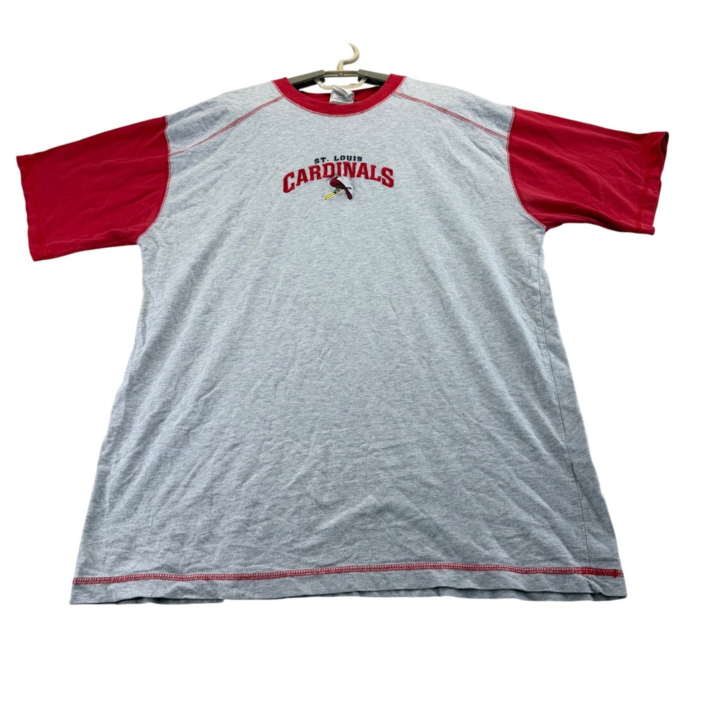 CSA T-Shirt Mens XL Gray St. Louis Cardinals MLB Short Sleeve Raglan Embroidered